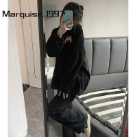 Marquise1997 เสื้อฮู้ด เสื้อแขนยาวอบอุ่น หลวมและสบาย คลาสสิค ทันสมัย เท่ ทันสมัย WWY23000LM 41Z231008