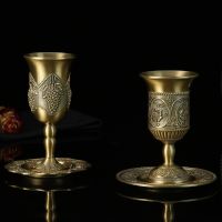 European Old Wine Glasses Alloy Wine Set Goblet Red Wine Glass Metal Whiskey Cup Champagne Cup tail Glass Antique Ornament