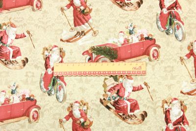 คริสต์มาสซานตาคลอสผ้าฝ้ายเย็บปะติดปะต่อกันจักรเย็บผ้าควิลท์ผ้าเย็บปักถักร้อยสำหรับเนื้อเยื่อ DIY ผ้าเย็บตกแต่งคริสต์มาส