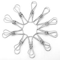 10PCS Stainless Steel Wire Clamp Underwear Socks Food Clothes Drying Sock Clip Hanger Fixing Strong Clip Multifunctional TMZ Clothes Hangers Pegs