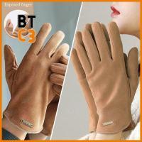 BTC3 ผ้ากำมะหยี่กำมะหยี่ ถุงมือหน้าจอสัมผัส หนังนิ่มนิ่ม หนาขึ้น ถุงมือเล่นสกี สง่างามและสวยงาม ฤดูหนาวในฤดูหนาว ถุงมือสำหรับขับรถ สำหรับผู้หญิง