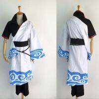 ชุดคอสเพลย์อนิเมะญี่ปุ่น Gintama Sakata Gintoki ชุดกิโมโนเสื้อคลุมชุดฮาโลวีนครบชุด