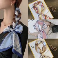 ★New★ New spring and summer silk scarf headband women go out tied hair streamer tied hair headdress advanced sense long braided hairband wholesale