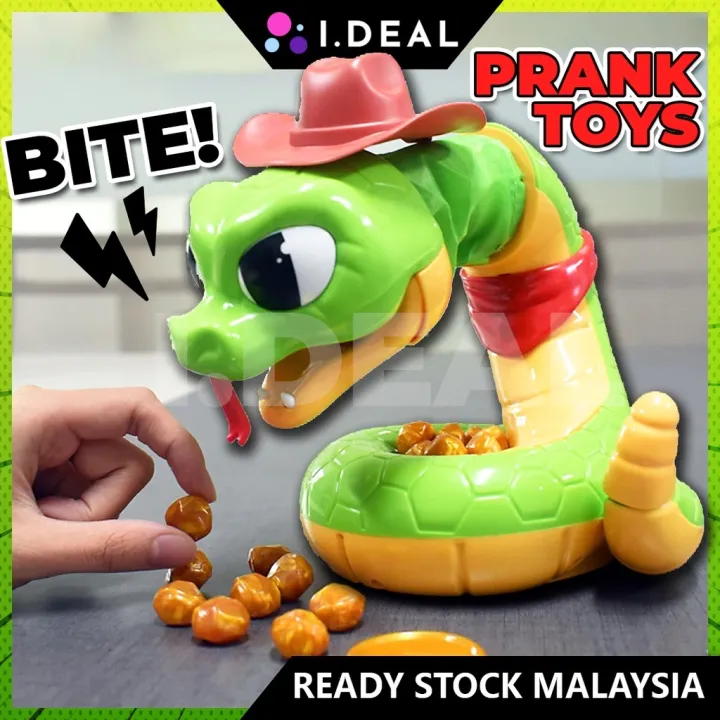 ∋ IDEAL Scary Rattlesnake Tricky Toys Fun Snake Party Game Biting Hand Rattle Snake Game Mainan