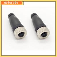 GOTORADE 2Pcs 4พิน ขั้วต่อตัวเมีย 12mm ครับ M12 ขั้วต่อเซ็นเซอร์ Unshiled ปลั๊กการบิน อุปกรณ์สำหรับอุตสาหกรรม