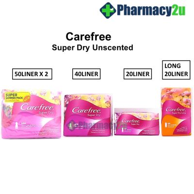CAREFREE SUPER DRY LONG UNSCENTED 20S 40S 50SX2 LINERS