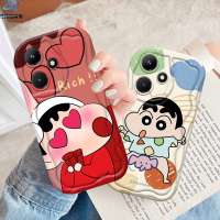 เคส Rixuan สำหรับ Infinix Hot 30i Note 30 Hot 30 Play Smart 6 7 5 Hot 20S 12 9 10 Play Note 12 G96การ์ตูนน่ารักสีเทียน Shin-Chan ขอบคลื่นเคสครอบโทรศัพท์ TPU