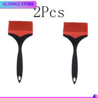 KLOMKZ 2Pcs ซิลิโคนทำจากซิลิโคน แปรงทาแป้ง กว้างเป็นพิเศษ สีแดงและสีดำ แปรงทำขนมบาร์บีคิว ใช้งานได้จริง เครื่องล้างจานปลอดภัย แปรงสำหรับห้องครัว การอบในการย่างการทำอาหาร