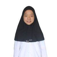 【YF】 Muslim Girls Hijab One Piece with Snap Closure Easy to Wear Solid Color for ages 6-12