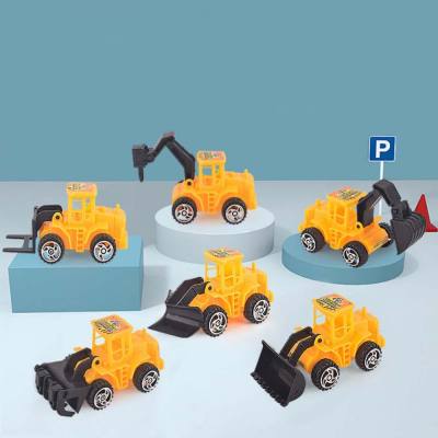 【Six Coins Stars】 Simulation Mini Engineering Vehicle Set Childrens Excavator Combination 6 Childrens Household Bulldozer Small Toys Gift