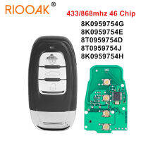 433868MHz 3ปุ่ม46ชิป NO-keyless Smart REMOTE Auto Car Key สำหรับ Audi A4 A5 Q5 8K09 59754g e 8T095975754D 8K0959754H