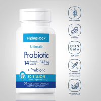 Probiotic-14 25 พันล้านสิ่งมีชีวิตที่มี พรีไบโอติก, 50 แคปซูลผัก