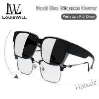 【hot sale】▽ D03 LouisWill 2 In 1 Sunglasses Polarized Sunglasses Vertical Rice Nail Sunglasses Nearsightedness Set Over Glasses Unisex Wraparound Glasses Fashion Wear Over Glasses for Men and Wom