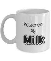 Coffee Lovers, Gift For Coworker, Coffee Cup, Office Mug, Funny Mug Gift, For Milk Lovers, Powered By Milk, Birthday Present, Ch