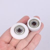 ♞ 4PCS Miniature Bearing Pulley Sliding Door Pulley Furniture Wardrobe Sliding Door Cabinet Pulley House U-groove Door Pulley Set