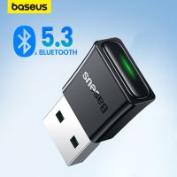 Baseus อะแดปเตอร์5.3บลูทูธ USB PC ตัวรับส่งสัญญาณ USB ตัวรับสัญญาณ WiFi ดองเกิลสำหรับคีย์บอร์ดเมาส์ไร้สาย Win11/10/8.1