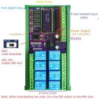 8 Channel 12V 24V Relay Shield Module RS485 PLC IO Expanding Board For Arduino NANO V3.0 Electrical Circuitry Parts