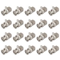 20X BNC Male Plug Right Angle Crimp for RG58 RG400 RFC195 RF Coax Adapter Connector,Silver