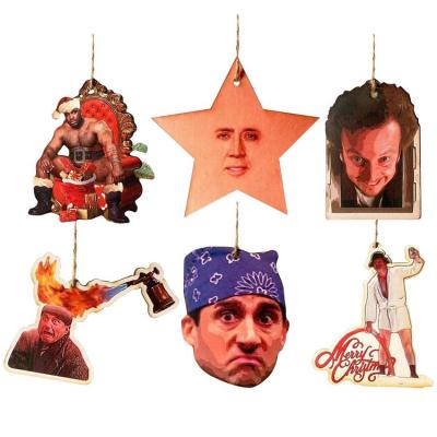 Funny Man Car Hanging Ornament Funny Face Emotion Christmas Acrylic Hanging Decorations Personalized Rearview Mirror Accessories for car Christmas Tree easy to use
