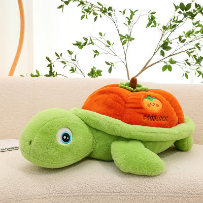 Plush Persimmon Cartoon Turtle Toy Stuffed Animal Children Decoration Home Gift