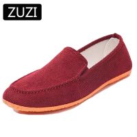 RYAMAG Mans Big Size Loafers Shoes Flats Slippers Fabric Slip-on Men Driving Shoes Fashion Summer Style Soft Male Moccasins