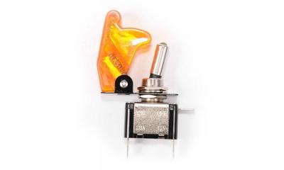 SPST toggle switch 20A 12V with orange cover - COSW-0601
