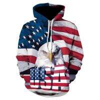 Men Individuality Design American Eagle 3D Printed Hoodie Harajuku Fashion Mens Womens Sports Street Wear Oversized y2k Tops