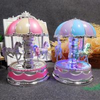 HOT SALES!!!New Arrival Carousel Cartoon Horses LED Music Box Birthday Present Ornament Decoration Toy Wholesale Dropshipping