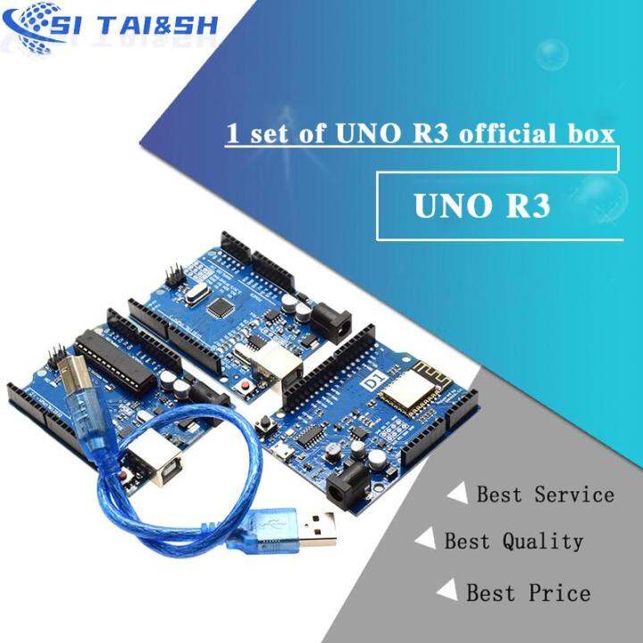 1Set UNO R3 Official Box ATMEGA16U2 / UNO+WiFi R3 MEGA328P Chip CH340G ...