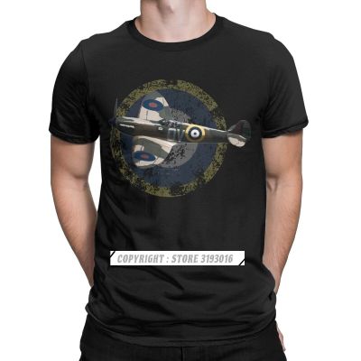 British Supermarine Spitfire Fighter Airplane T Shirt Men Cotton Tshirt Aircraft Pilot Aircraft Aircraft Tees Short