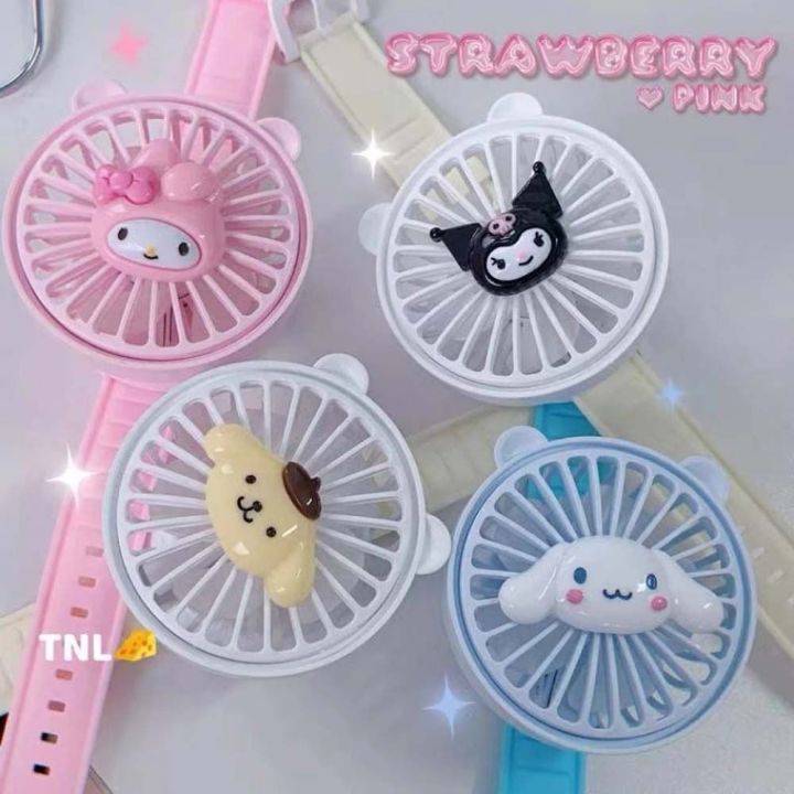 xiegk-นักเรียน-mymelody-คุโรมิ-หมี-นาฬิกาพัดลม-usb-สุนัข-cinnamoroll-พัดลมนาฬิกาลายการ์ตูน-พัดลมมือของเล่นการ์ตูน