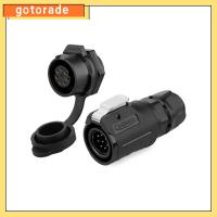 GOTORADE 8พิน ขั้วต่อกันน้ำ สีดำสีดำ พลาสติก M16 ขั้วต่อเชื่อม Electrial AUTO วงจร IP67 ซ็อกเก็ต M16 ไฟแอลอีดี