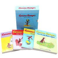 Original English genuine curious george S box of books curious monkey George 4 book set young baby English Enlightenment story picture book parent-child reading vocabulary cognition