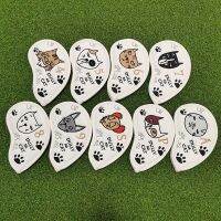 ●☸﹍ แมวน่ารัก ผ้าคลุมหัวไม้กอล์ฟ Golf Iron Head Covers Golf Club Iron Headovers 9pcs