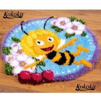 Bee latch hook kit rug canvas printing vloerklee handwerken knooppakket diy carpet embroidery handmade accessories tapestry kits