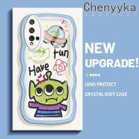 Chenyyka เคสสำหรับ Honor 20 เคสลายสัตว์ประหลาดต่างดาวน่ารักสีสันสดใสขอบครีมคลื่น เคสมือถือกันกระแทกแบบใสนิ่มใสลายกล้องถ่ายรูปที่เรียบฝาครอบป้องกันซิลิโคน