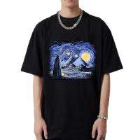 Moon Knight Silver Age Comic Print Retro Starry Sky T Shirt 100Cotton Classic Tees Men Graffiti Gildan