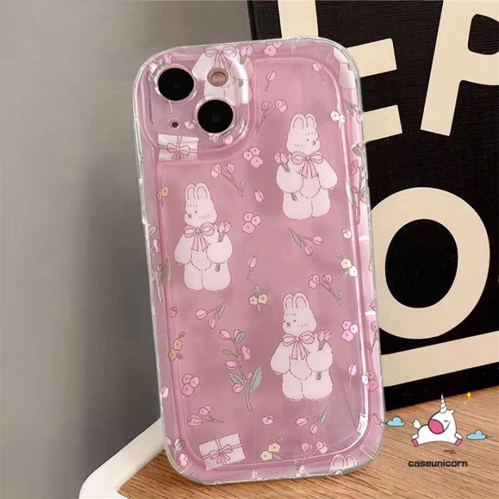 เคส-a55สำหรับ-a16-oppo-a12-a54-a17-เคส-a95-a57-a3s-a16s-a7-a31-a77-a96a16k-a9-a52แอร์แบ็กการ์ตูนดอกไม้กระต่ายเคสที่มีความคิดสร้างสรรค์