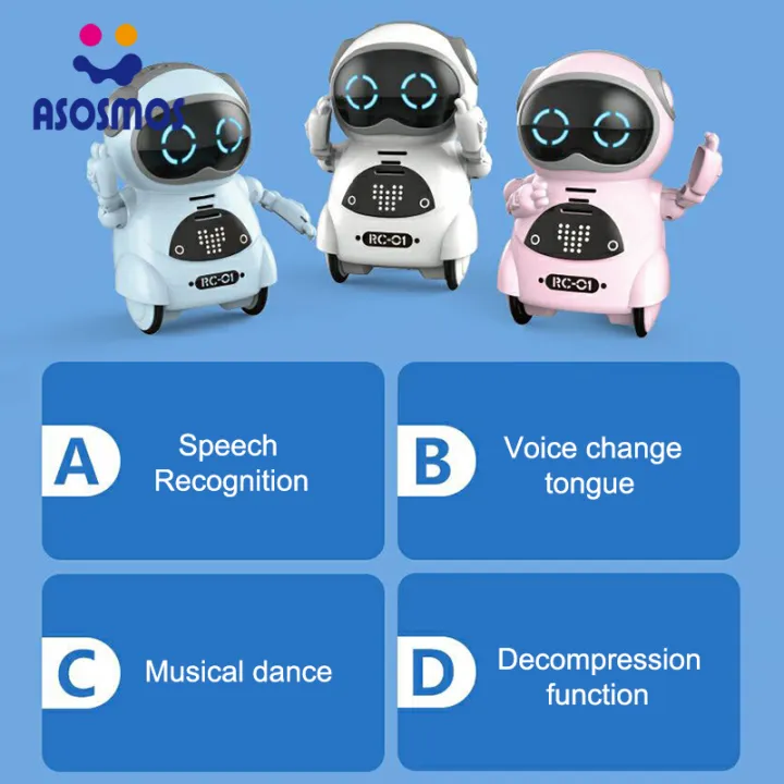asm-กระเป๋า-rc-หุ่นยนต์ของเล่นพูดคุยโต้ตอบโต้ตอบบันทึกเสียงบันทึกการจดจำการร้องเพลงเต้นรำเล่าเรื่องสมาร์ทหุ่นยนต์มินิหุ่นยนต์ของเล่นของขวัญ