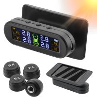 【LZ】✎  Monitor de pressão dos pneus do carro solar tpms temperatura aviso de combustível economizar com 4 sensores externos