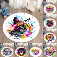 Colorful Animal Round Car for Living Room Rugs Kids Car Soft Non-slip Floor Mat for Children Bedroom Car Home Decor