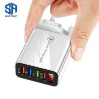 เครื่องชาร์จ Usb 48W 3.1A,อะแดปเตอร์หัวชาร์จเร็ว4usb หน้าจอดิจิทัล Lcd ปรับความถี่ได้แบบเรียลไทม์