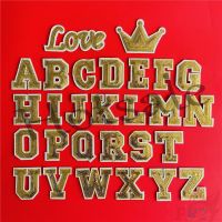 【hot sale】 ◄▼㍿ B15 ☸ Iron-on Patch：Sequins English Letters Love Crown(Gold)☸ 1Pc Iron on Sew on Badges Patches DIY Embroidery Patch