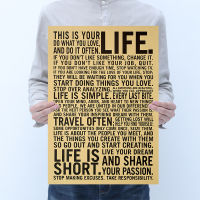 【F116】Character Controlled English Inspirational A Vintage Kraft Paper Poster Dormitory Bedroom Decoration