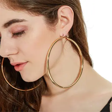 Buy Total Fashion Trendy Silver Circular Stone Studded Sparkling Big Round  Hoop Earrings For Women/Girls Online at Lowest Price Ever in India | Check  Reviews & Ratings - Shop The World