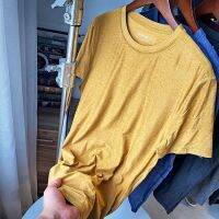 Three pieces in hand! So worth it! Foreign trade last order cut label large elastic loose sports round neck short-sleeved T-shirt for men 【JYUE】