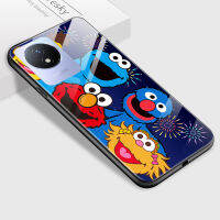 Mop Mall สำหรับ Vivo Y02A Y02T การ์ตูนสำหรับเด็กผู้หญิง Sesame Street Casing แบรนด์ยอดนิยมของผู้ชายเคสมันวาวกระจกเทมเปอร์ปลอกฝาหลัง