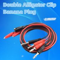 Wholesale 1Pcs 4MM Dual Alligator Clip to Banana Connector Oscilloscope Test Probe Cable 1M 3FT Red Black Electrical Circuitry  Parts