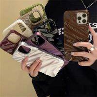 Chaunceybi เคสหยักผ้าไหม3D สำหรับ iPhone 14 13 11 X XR 7 8 Plus สีทึบปกมันวาว