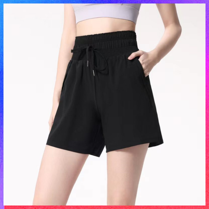 High waist gym sports yoga shorts women loose running quick dry